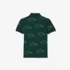 Piké-poloshirt med krokodilletryk