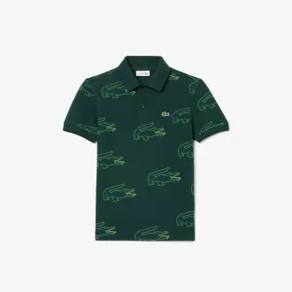 Piké-poloshirt med krokodilletryk