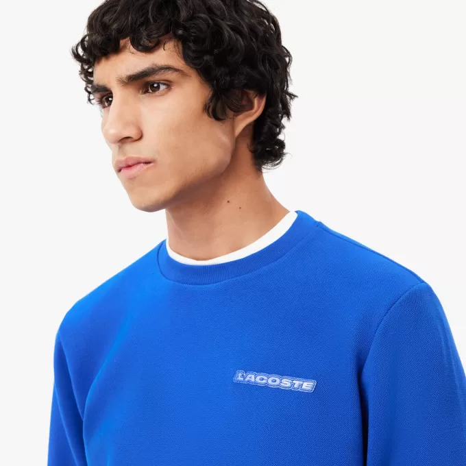 Piqué Badge Accent Sweatshirt