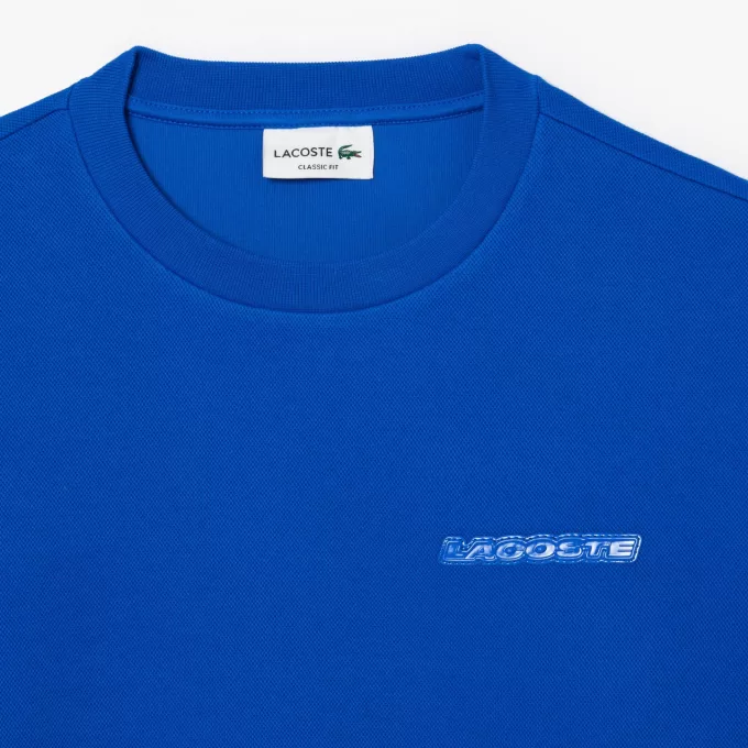 Piqué Badge Accent Sweatshirt