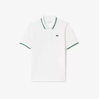 Piqué sport poloshirt med kontraststribet krave
