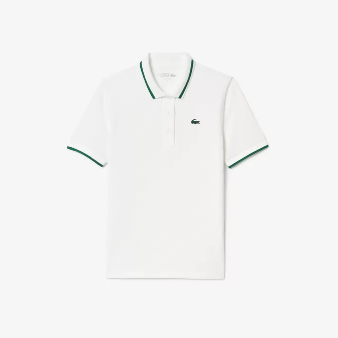 Piqué sport poloshirt med kontraststribet krave