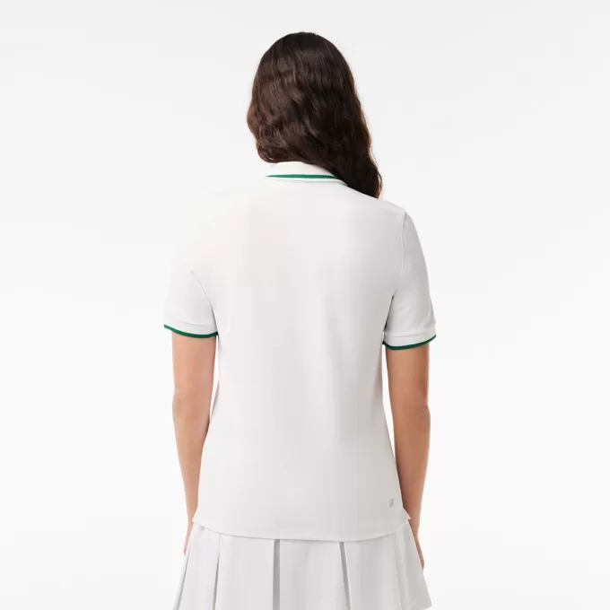 Piqué sport poloshirt med kontraststribet krave