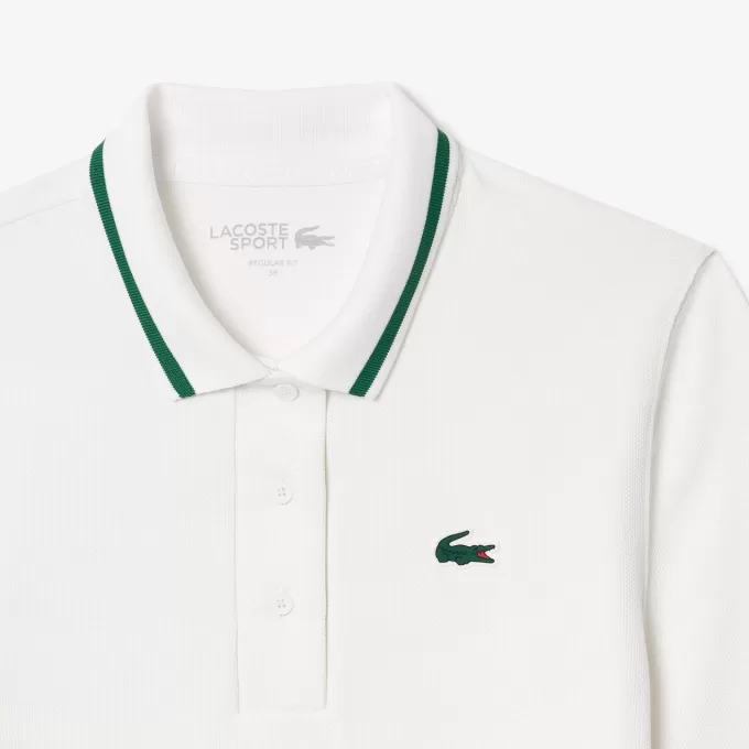 Piqué sport poloshirt med kontraststribet krave