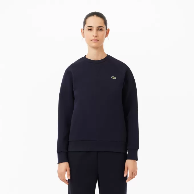 Piqué sweatshirt med rund hals