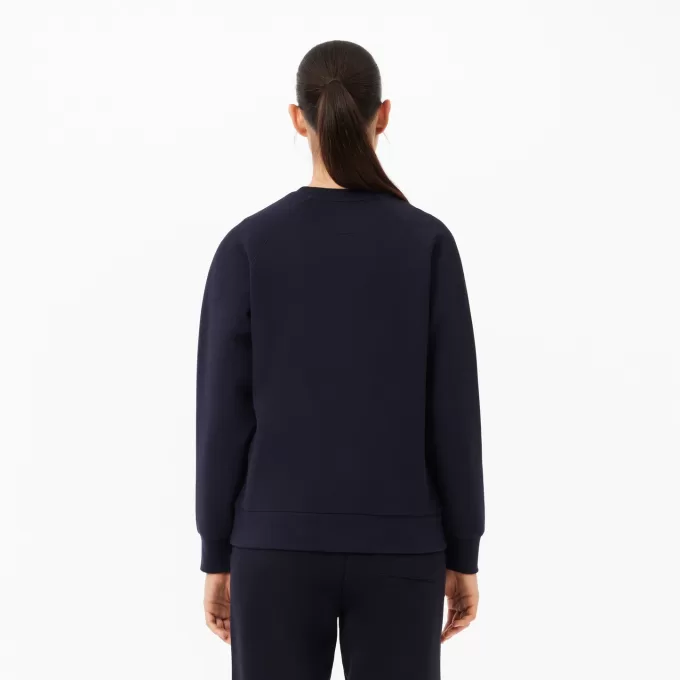 Piqué sweatshirt med rund hals