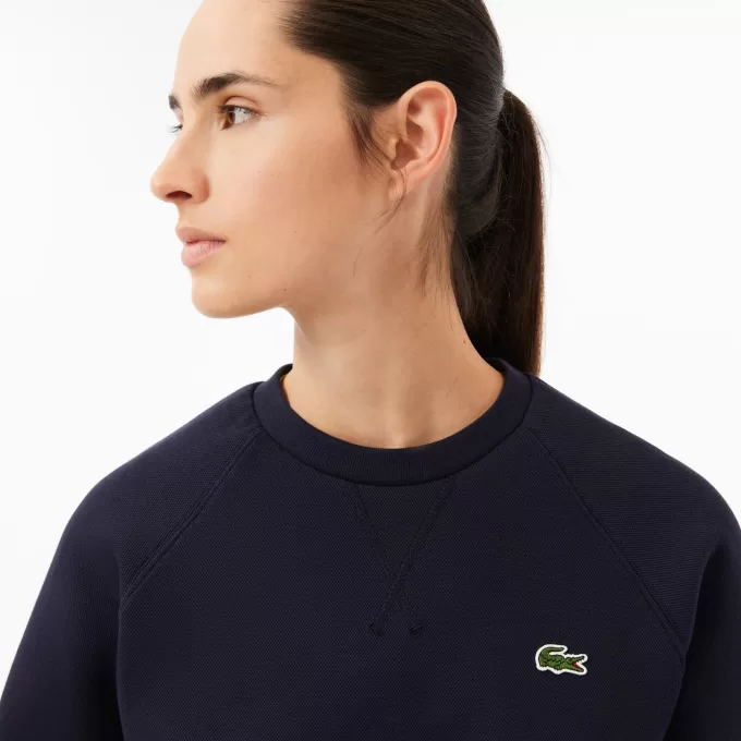 Piqué sweatshirt med rund hals