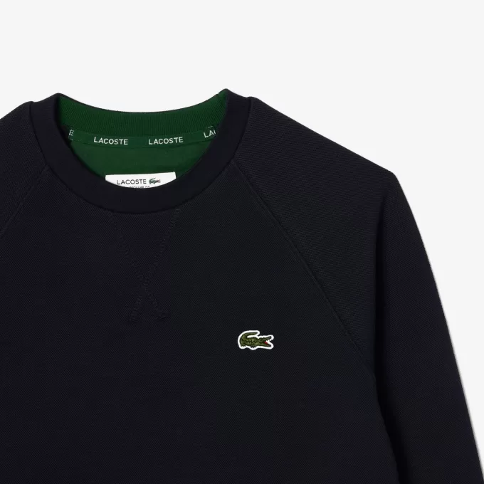 Piqué sweatshirt med rund hals