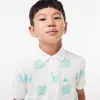 Poloshirt med pikétryk i bomuld