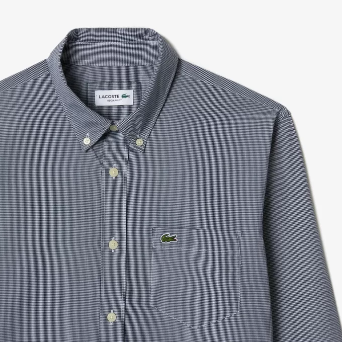 Regular Fit Gingham Poplin skjorte