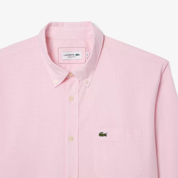 Regular Fit Gingham Poplin skjorte