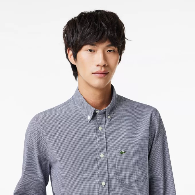 Regular Fit Gingham Poplin skjorte