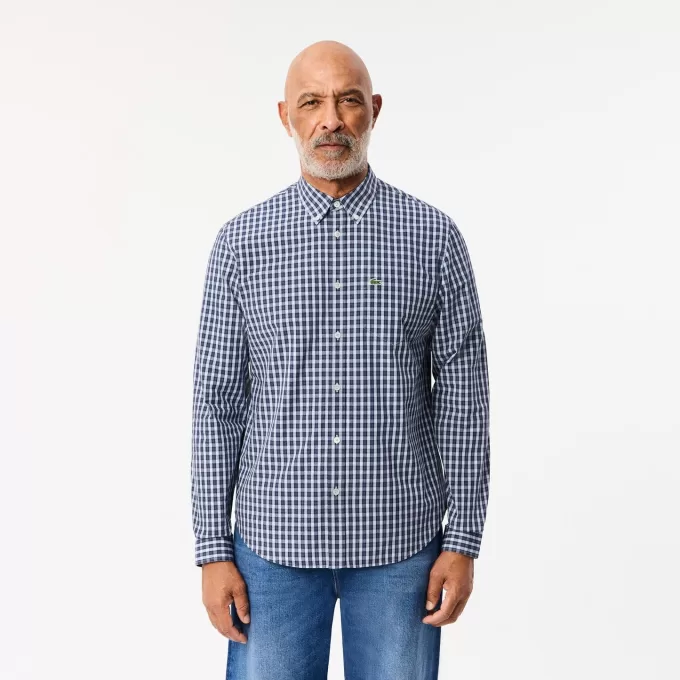 Regular Fit Plaid Poplin skjorte