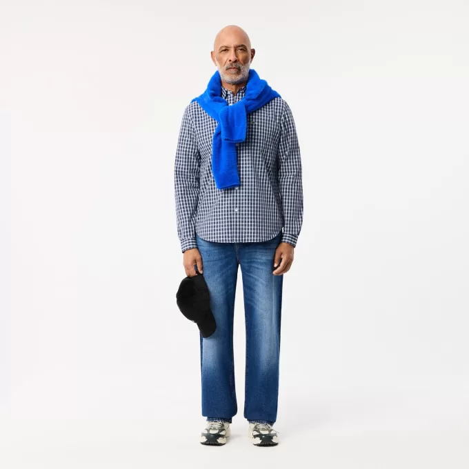 Regular Fit Plaid Poplin skjorte