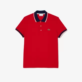 Regular Fit Stretch Bomuld Piqué Poloshirt med kontrastkrave
