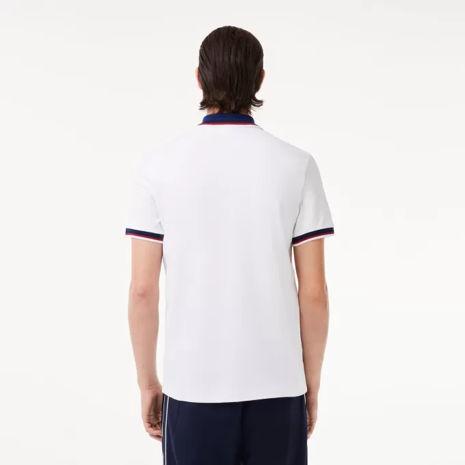 Regular Fit Stretch Bomuld Piqué Poloshirt med kontrastkrave