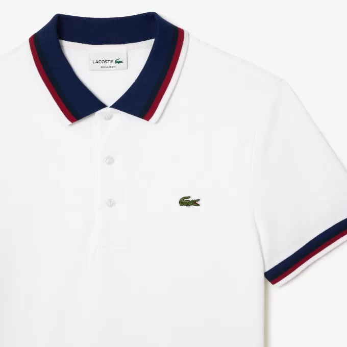 Regular Fit Stretch Bomuld Piqué Poloshirt med kontrastkrave