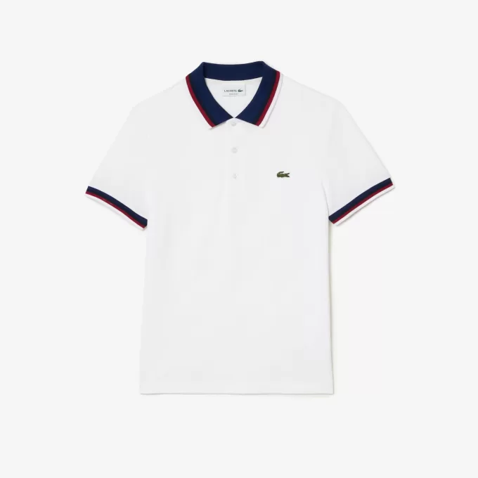 Regular Fit Stretch Bomuld Piqué Poloshirt med kontrastkrave