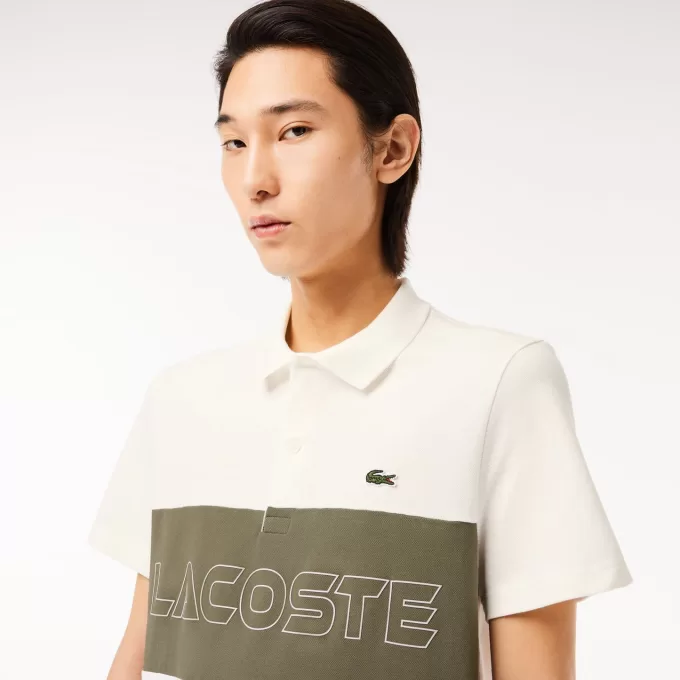 Regular Fit Stretch Piqué Colourblock Polo Shirt