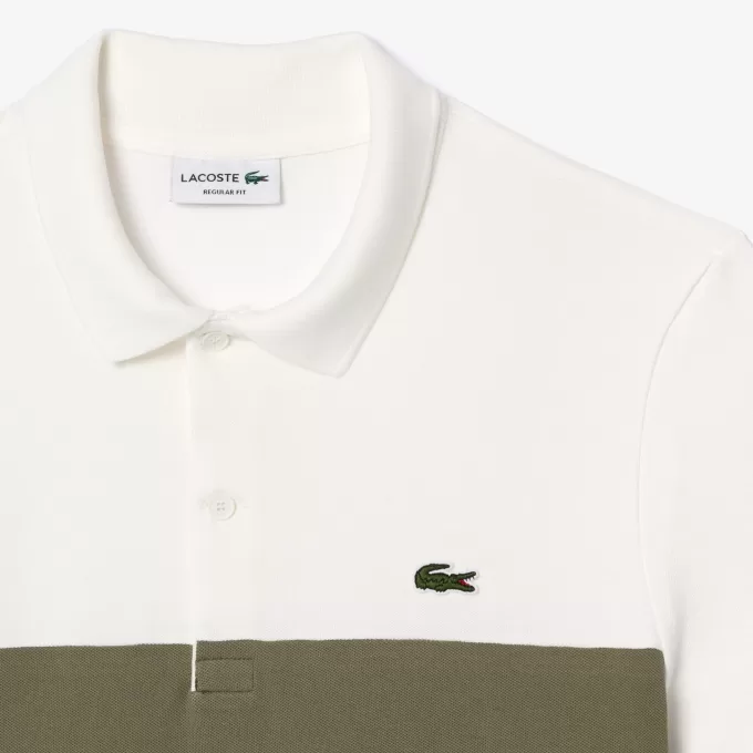 Regular Fit Stretch Piqué Colourblock Polo Shirt