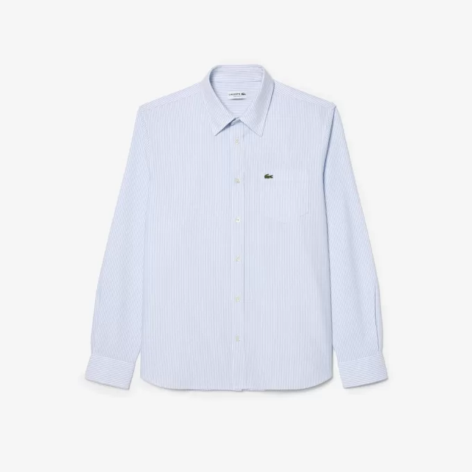 Regular Fit Stribet Oxford Pocket Shirt