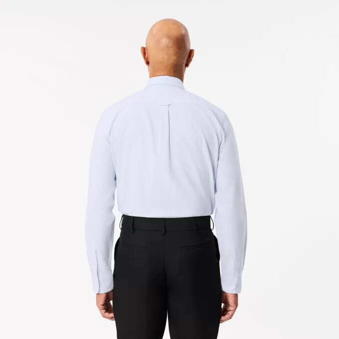 Regular Fit Stribet Oxford Pocket Shirt