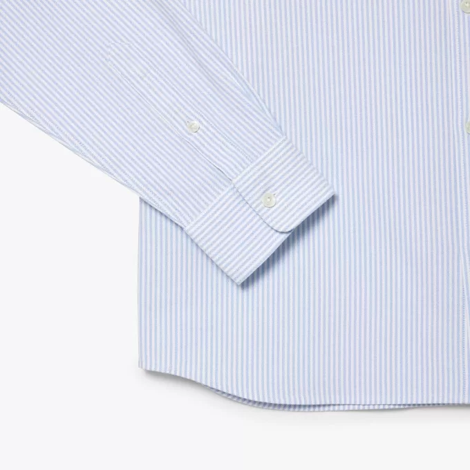 Regular Fit Stribet Oxford Pocket Shirt