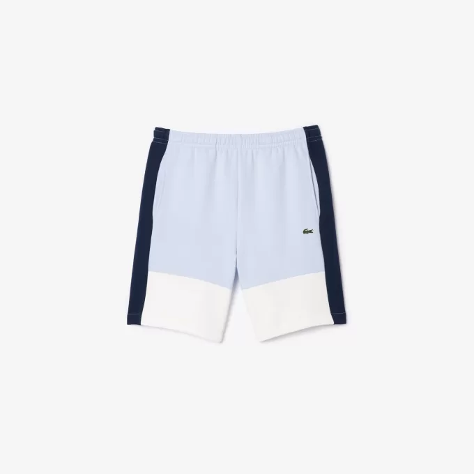 Regular Fit børstet fleece Colourblock joggershorts