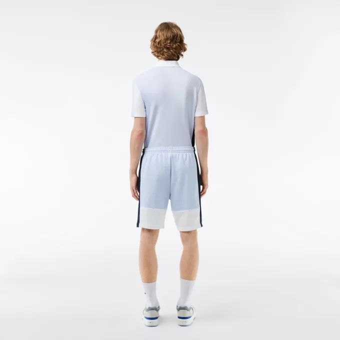 Regular Fit børstet fleece Colourblock joggershorts
