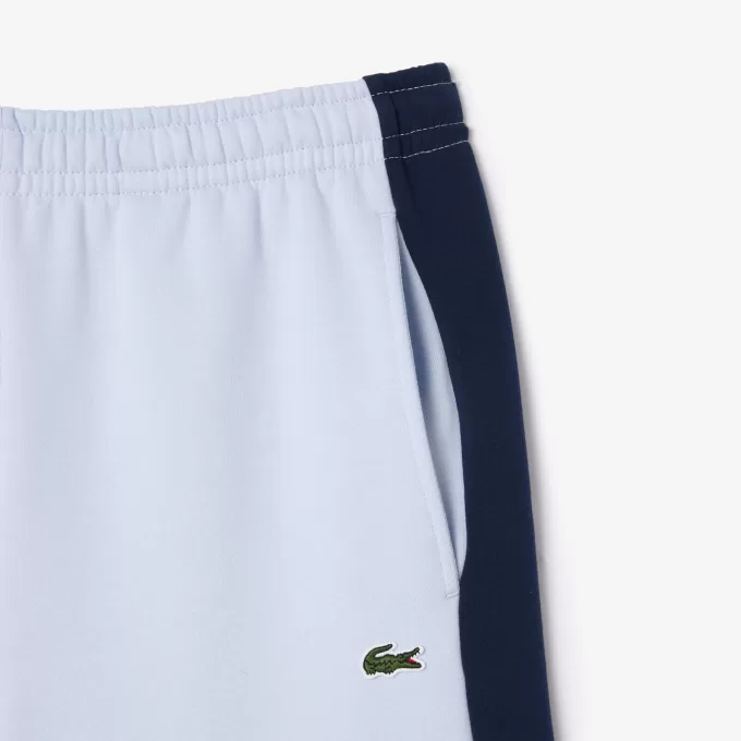 Regular Fit børstet fleece Colourblock joggershorts