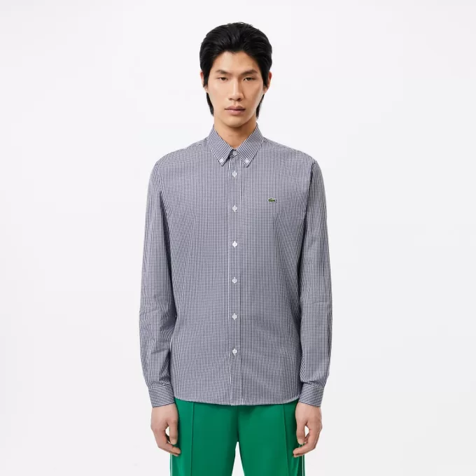 Regular Fit ternet bomuldsskjorte