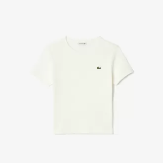Ribbet T-shirt i bomuld