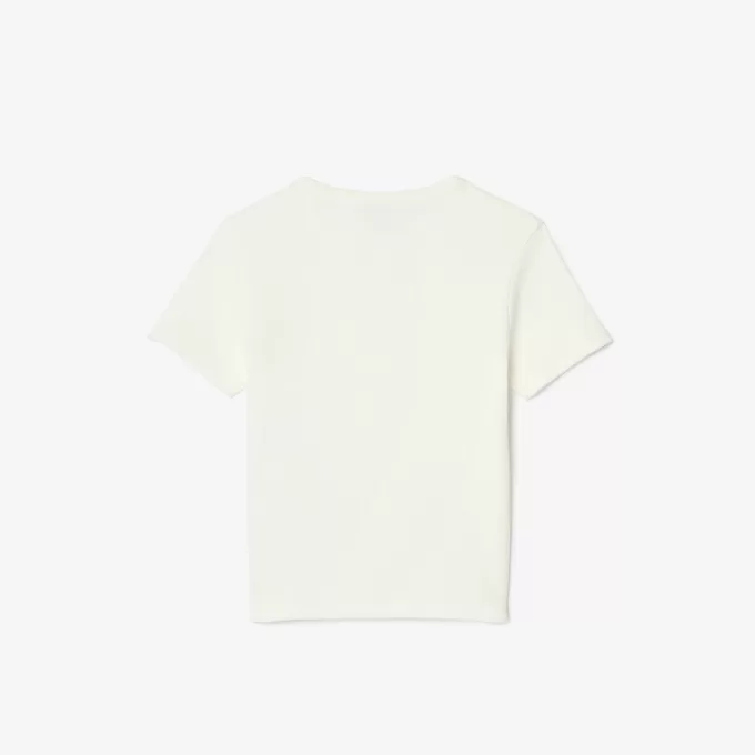 Ribbet T-shirt i bomuld