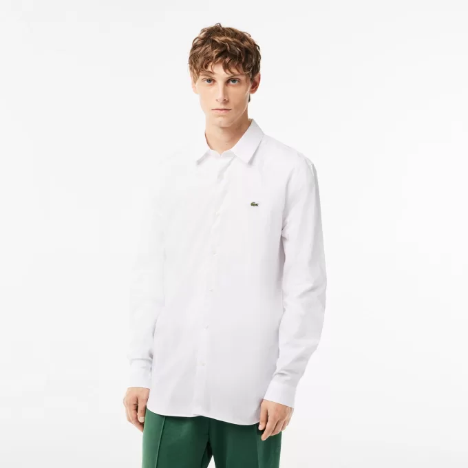 Slim Fit Stretch Bomuld Poplin skjorte