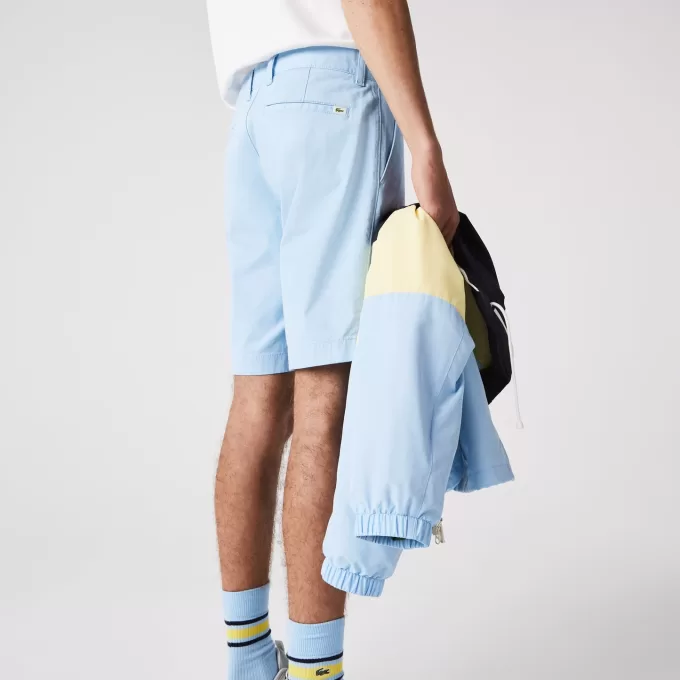 Slim Fit Stretch Gabardine Bermuda-shorts til mænd