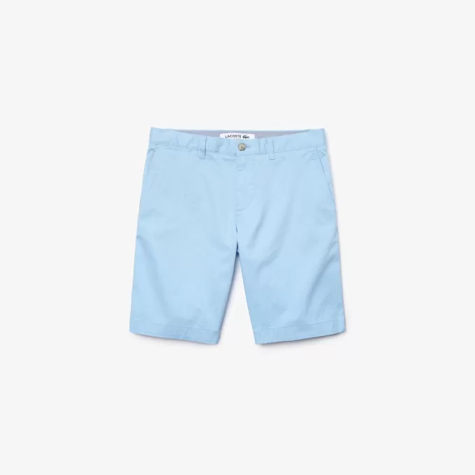 Slim Fit Stretch Gabardine Bermuda-shorts til mænd