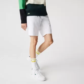 Slim Fit Stretch Gabardine Bermuda-shorts til mænd