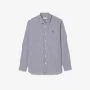 Slim Fit Stribet Stretch Poplin skjorte