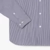 Slim Fit Stribet Stretch Poplin skjorte