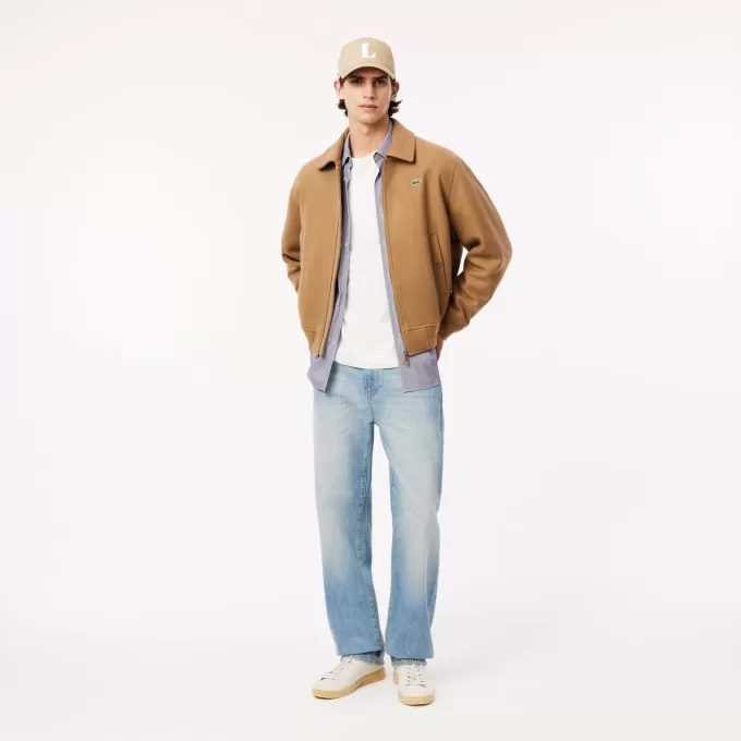 Slim Fit Stribet Stretch Poplin skjorte