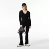 Sømløse ribstrikkede, udskårne leggings