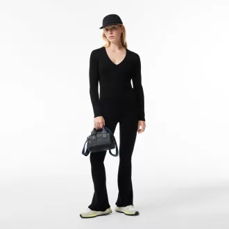 Sømløse ribstrikkede, udskårne leggings