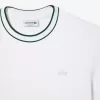 Stretch T-shirt med piqué stribet krave