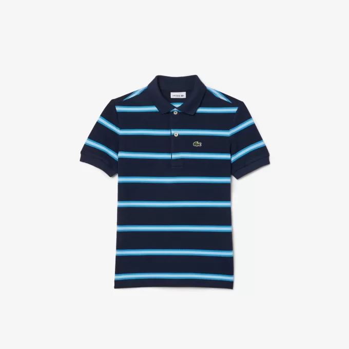 Stribet piqué poloshirt