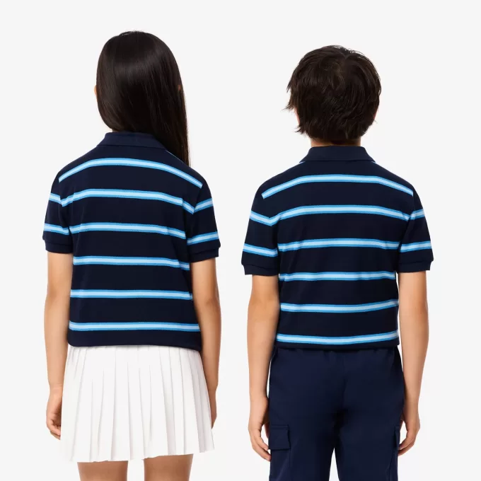 Stribet piqué poloshirt
