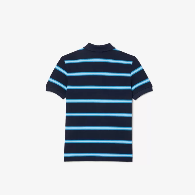 Stribet piqué poloshirt