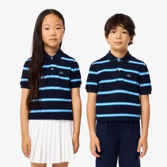 Stribet piqué poloshirt