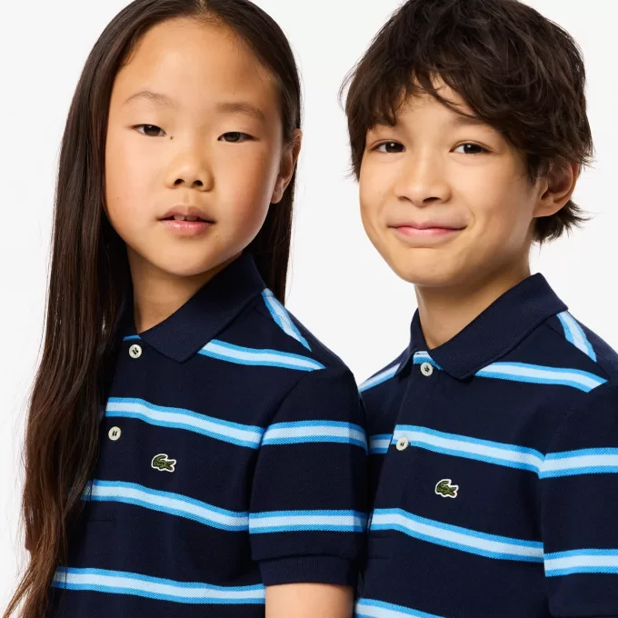 Stribet piqué poloshirt