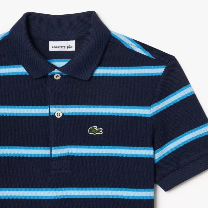 Stribet piqué poloshirt