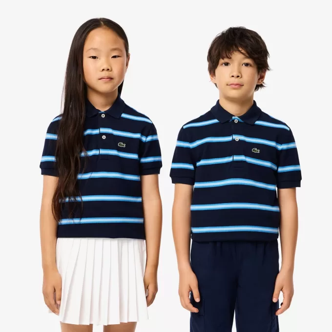 Stribet piqué poloshirt